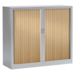 Armoire  rideaux mtal monobloc gnric - h. 100 x l. 120 cm - corps aluminium - rideaux chne