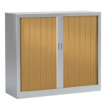 Armoire  rideaux mtal monobloc gnric - h. 100 x l. 120 cm - corps aluminium - rideaux htre