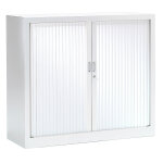 Armoire à rideaux métal monobloc généric - h. 100 x l. 120 cm - corps blanc - rideaux blanc Armoire à rideaux métal monobloc généric - h. 100 x l. 120 cm - corps blanc - rideaux blanc