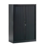 Armoire à rideaux métal monobloc généric - h. 136 x l. 100 cm - corps noir - rideaux noir Armoire à rideaux métal monobloc généric - h. 136 x l. 100 cm - corps noir - rideaux noir