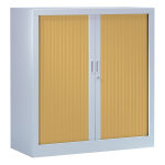 Armoire à rideaux métal monobloc généric - h. 136 x l. 120 cm - corps aluminium - rideaux hêtre Armoire à rideaux métal monobloc généric - h. 136 x l. 120 cm - corps aluminium - rideaux hêtre