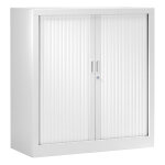 Armoire à rideaux métal monobloc généric - h. 136 x l. 120 cm - corps blanc - rideaux blanc Armoire à rideaux métal monobloc généric - h. 136 x l. 120 cm - corps blanc - rideaux blanc