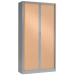 Armoire à rideaux métal monobloc généric - h. 198 x l. 100 cm - corps aluminium - rideaux hêtre Armoire à rideaux métal monobloc généric - h. 198 x l. 100 cm - corps aluminium - rideaux hêtre