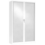 Armoire  rideaux mtal monobloc gnric - h. 198 x l. 100 cm - corps blanc - rideaux blanc