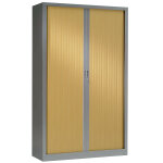 Armoire  rideaux mtal monobloc gnric - h. 198 x l. 120 cm - corps aluminium - rideaux chne