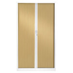 Armoire  rideaux mtal monobloc gnric - h. 198 x l. 120 cm - corps blanc - rideaux chne