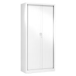 Armoire à rideaux métal monobloc généric - h. 198 x l. 80 cm - corps blanc - rideaux blanc Armoire à rideaux métal monobloc généric - h. 198 x l. 80 cm - corps blanc - rideaux blanc