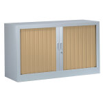 Armoire à rideaux métal monobloc généric - h. 69, 5 x l. 120 cm - corps aluminium - rideaux chêne Armoire à rideaux métal monobloc généric - h. 69, 5 x l. 120 cm - corps aluminium - rideaux chêne