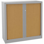 Armoire à rideaux métal monobloc natura nf - h. 100 x l. 100 cm - corps aluminium - rideaux hêtre Armoire à rideaux métal monobloc natura nf - h. 100 x l. 100 cm - corps aluminium - rideaux hêtre