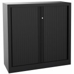 Armoire à rideaux métal monobloc natura nf - h. 100 x l. 100 cm - corps noir - rideaux noir Armoire à rideaux métal monobloc natura nf - h. 100 x l. 100 cm - corps noir - rideaux noir