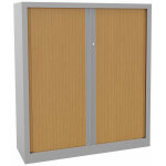 Armoire à rideaux métal monobloc natura nf - h. 136 x l. 120 cm - corps aluminium - rideaux hêtre Armoire à rideaux métal monobloc natura nf - h. 136 x l. 120 cm - corps aluminium - rideaux hêtre