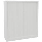 Armoire à rideaux métal monobloc natura nf - h. 136 x l. 120 cm - corps blanc - rideaux blanc Armoire à rideaux métal monobloc natura nf - h. 136 x l. 120 cm - corps blanc - rideaux blanc