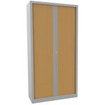 Armoire à rideaux métal monobloc natura nf - h. 198 x l. 100 cm - corps aluminium - rideaux hêtre Armoire à rideaux métal monobloc natura nf - h. 198 x l. 100 cm - corps aluminium - rideaux hêtre