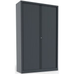 Armoire  rideaux mtal monobloc natura nf - h. 198 x l. 120 cm - corps anthracite - rideaux anthracite ...