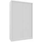 Armoire à rideaux métal monobloc natura nf - h. 198 x l. 120 cm - corps blanc - rideaux blanc Armoire à rideaux métal monobloc natura nf - h. 198 x l. 120 cm - corps blanc - rideaux blanc