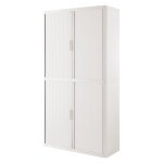 Armoire à rideaux métal et polystyrène easyoffice - h. 204 x l. 110 cm - corps blanc - rideaux blanc Armoire à rideaux métal et polystyrène easyoffice - h. 204 x l. 110 cm - corps blanc - rideaux blanc