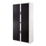 Armoire à rideaux métal et polystyrène easyoffice - h. 204 x l. 110 cm - corps blanc - rideaux noir Armoire à rideaux métal et polystyrène easyoffice - h. 204 x l. 110 cm - corps blanc - rideaux noir