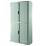 Armoire  rideaux mtal et polystyrne easyoffice - h. 204 x l. 110 cm - corps gris - rideaux gris