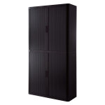Armoire  rideaux mtal et polystyrne easyoffice - h. 204 x l. 110 cm - corps noir - rideaux noir