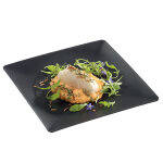 Assiette carre en polypropylne noire 25 x 25 cm - lot de 10