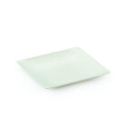 Assiette jetable carre biodgradable en canne  sucre 11 x 11 cm - blanc - lot de 100