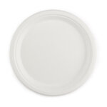 Assiette jetable ronde et plate en fibres vgtales  25 cm - blanc - lot de 50