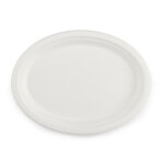 Assiette ovale et plate en fibres vgtales - blanc - lot de 50