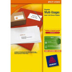 Avery bote de 200 tiquettes blanches multi - usages 210x148mm - pour laser. jet d'encre et copieur
