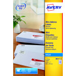 Avery j8651 mini �tiquettes adresses blanches jet d'encre 38, 1�x�21, 2�mm - bo�te de 1625