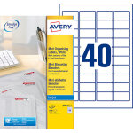 Avery j8654 mini tiquettes blanches multi - usages jet d'encre 45, 7x25, 4 mm - bote de 1000