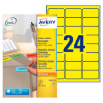 Avery l6035 etiquettes classement couleur enlevables 63, 5 x 33, 9 mm - jaune - bo�te de 480