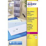 Avery l7551 etiquettes adresses transparentes laser 38, 1 x 21, 2 mm - boîte de 1625 Avery l7551 etiquettes adresses transparentes laser 38, 1 x 21, 2 mm - boîte de 1625