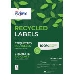 Avery lr7169 etiquettes adresses blanches 100% recyclées 99, 1 x 139 mm - boîte de 400 Avery lr7169 etiquettes adresses blanches 100% recyclées 99, 1 x 139 mm - boîte de 400