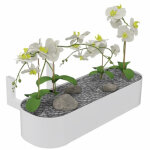 Bac de plantes artificielles pour table station o - 4 orchides - blanc