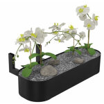 Bac de plantes artificielles pour table station o - 4 orchides - noir