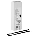 Baguettes de reliure anneaux plastique - 12 mm - noir - bote de 100