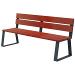Banc à fixer ballade l. 180 cm bois et métal anthracite mat Banc à fixer ballade l. 180 cm bois et métal anthracite mat
