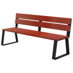Banc à fixer ballade l. 180 cm bois et métal gris manganèse Banc à fixer ballade l. 180 cm bois et métal gris manganèse