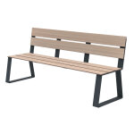 Banc à fixer ballade extrême l. 180 cm bois stratifié et métal anthracite mat Banc à fixer ballade extrême l. 180 cm bois stratifié et métal anthracite mat