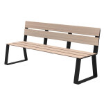 Banc � fixer ballade extr�me l. 180 cm bois stratifi� et m�tal gris mangan�se
