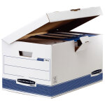 Bankers box caisse archives maxi 56, 5 x 39 x 31 cm en carton montage automatique - blanc - lot de 10 ...