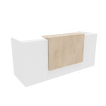Banque d'accueil arold l. 246 x 88 cm - module droit - corps blanc / top orme Banque d'accueil arold l. 246 x 88 cm - module droit - corps blanc / top orme