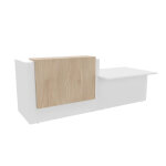 Banque d'accueil arold l. 286 x 88 cm - module pmr comptoir  gauche - corps blanc / top orme