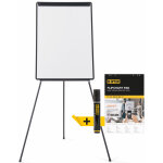 Bi - office chevalet de conf�rence surface non magn�tique 70 x 100�cm - cadre noir - marqueur + bloc ...