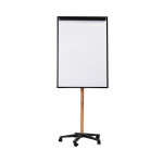 Bi - office chevalet magn�tique mobile - pieds bois - 75 x 106, 5 cm