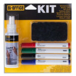 Bi - office kit 4 marqueurs effaables  secs, brosse magntique et un spray nettoyant 125 ml