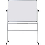 Bi - office tableau blanc maill mobile revolver - double face magntique - l. 120 x h. 90 cm