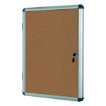 Bi - office vitrine d'int�rieur enclore porte - battante fond en li�ge, 4 feuilles a4, dimensions l50 ...