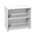 Biblioth�que basse sans porte l. 80 x p. 48 x h. 72 cm - corps blanc - top blanc
