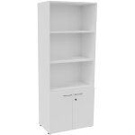 Biblioth�que haute 2 portes basses l. 80 x p. 48 x h. 201 cm - blanc